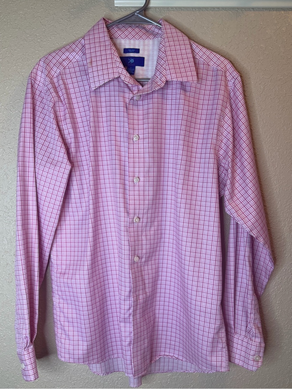 Egara Pink Windowpane Dress Shirt
